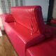 XXL Set Red Leather House - sofa, armchair and 2 poufs
