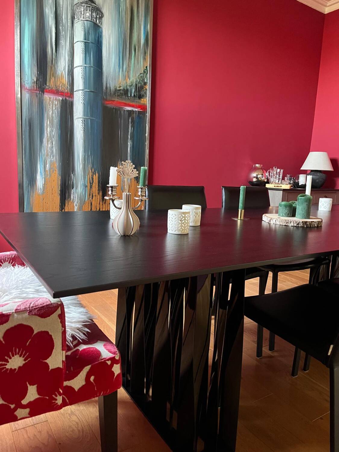 Italian design black beech table