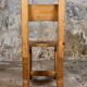 Set of 4 brutalist pine chairs, Italy, 1960s