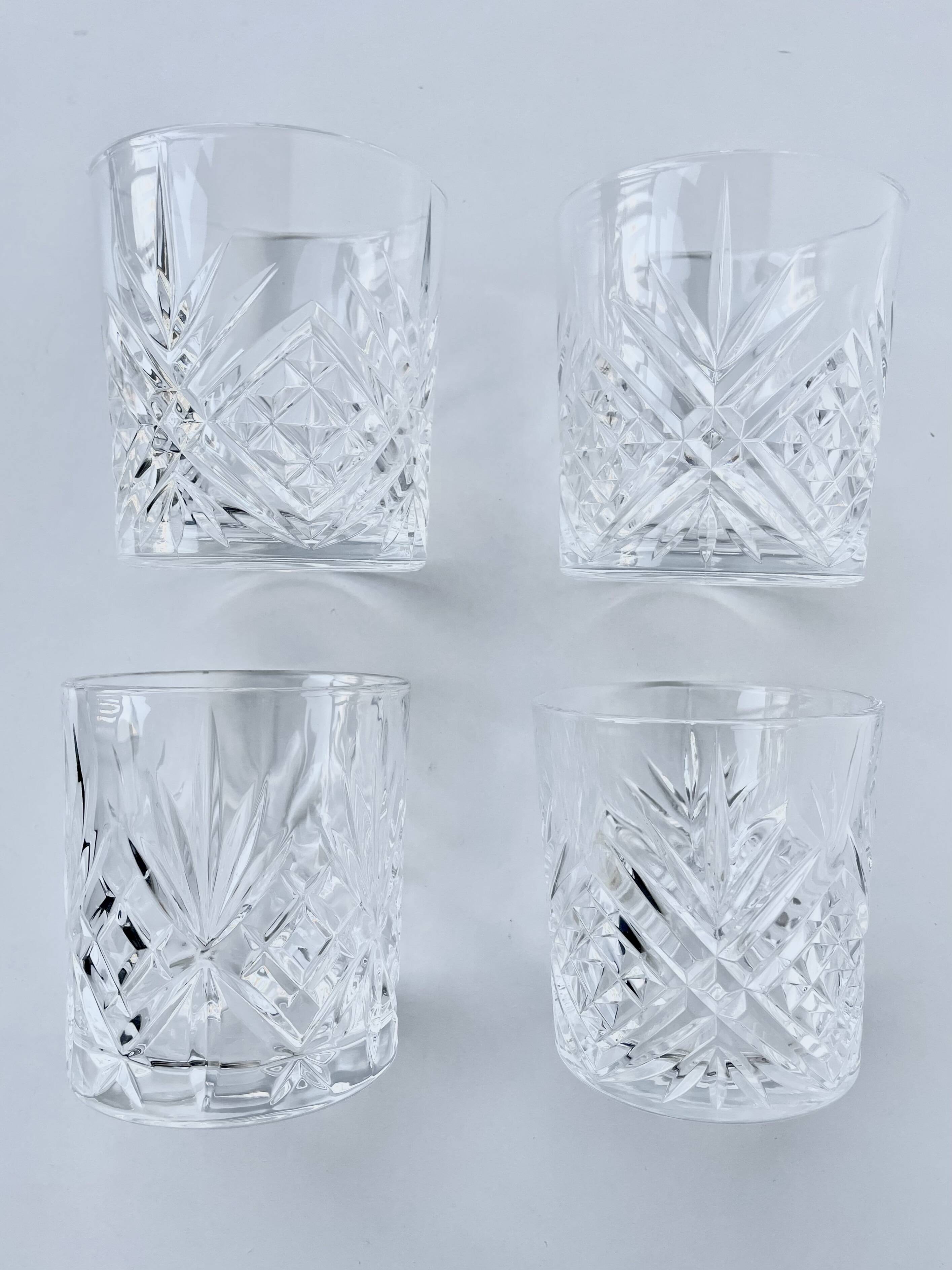 Ensemble de 4 verres à whisky cocktails Hollywood Regency