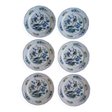 Set of 6 Villeroy and Boch Phoenix Blue dinner plates