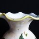 Flower vase, French vase in hand-painted earthenware, vase with floral decoration.