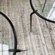 50s metal and glass nesting coffee tables