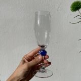 5 Luminarc blue glass flutes