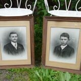 Pair of wooden frames with signed photos, 1923
