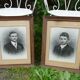 Pair of wooden frames with signed photos, 1923