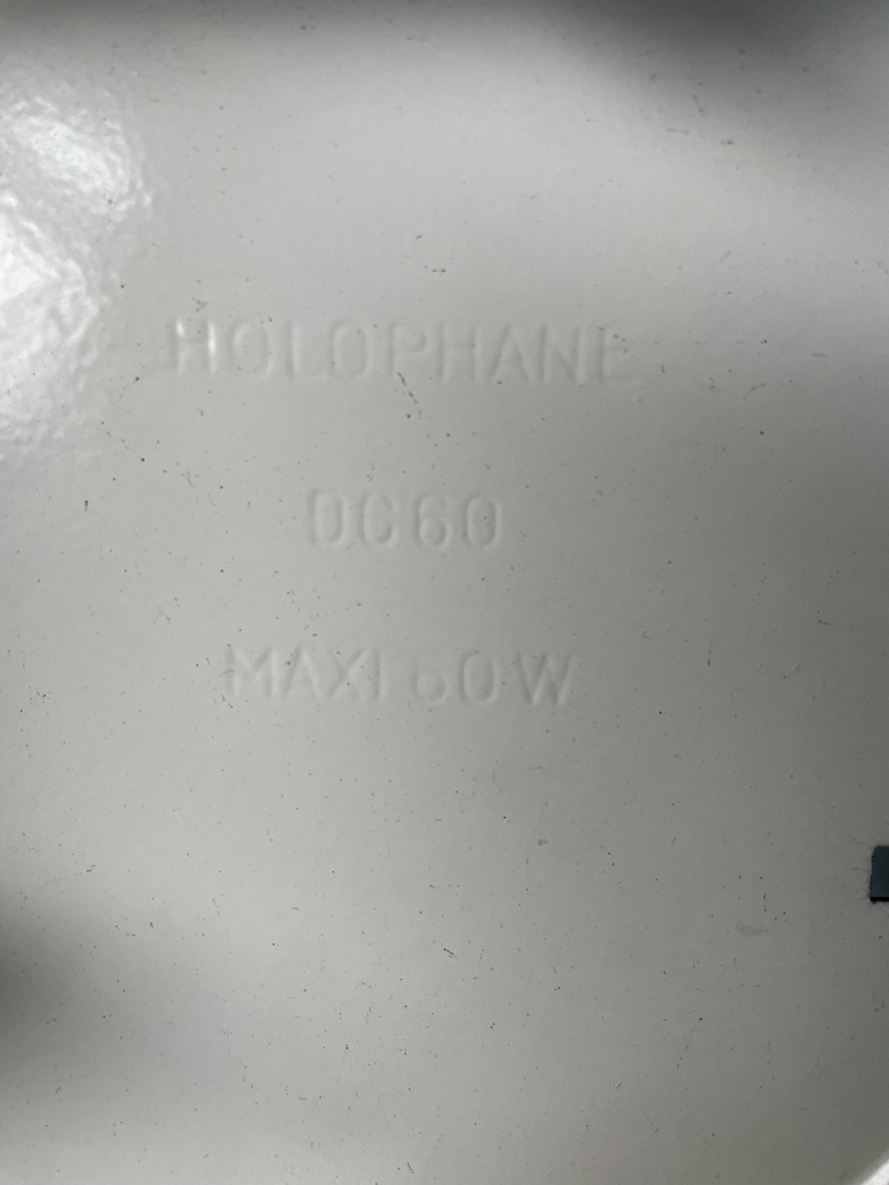 Plafonnier globe verre Holophane 1960