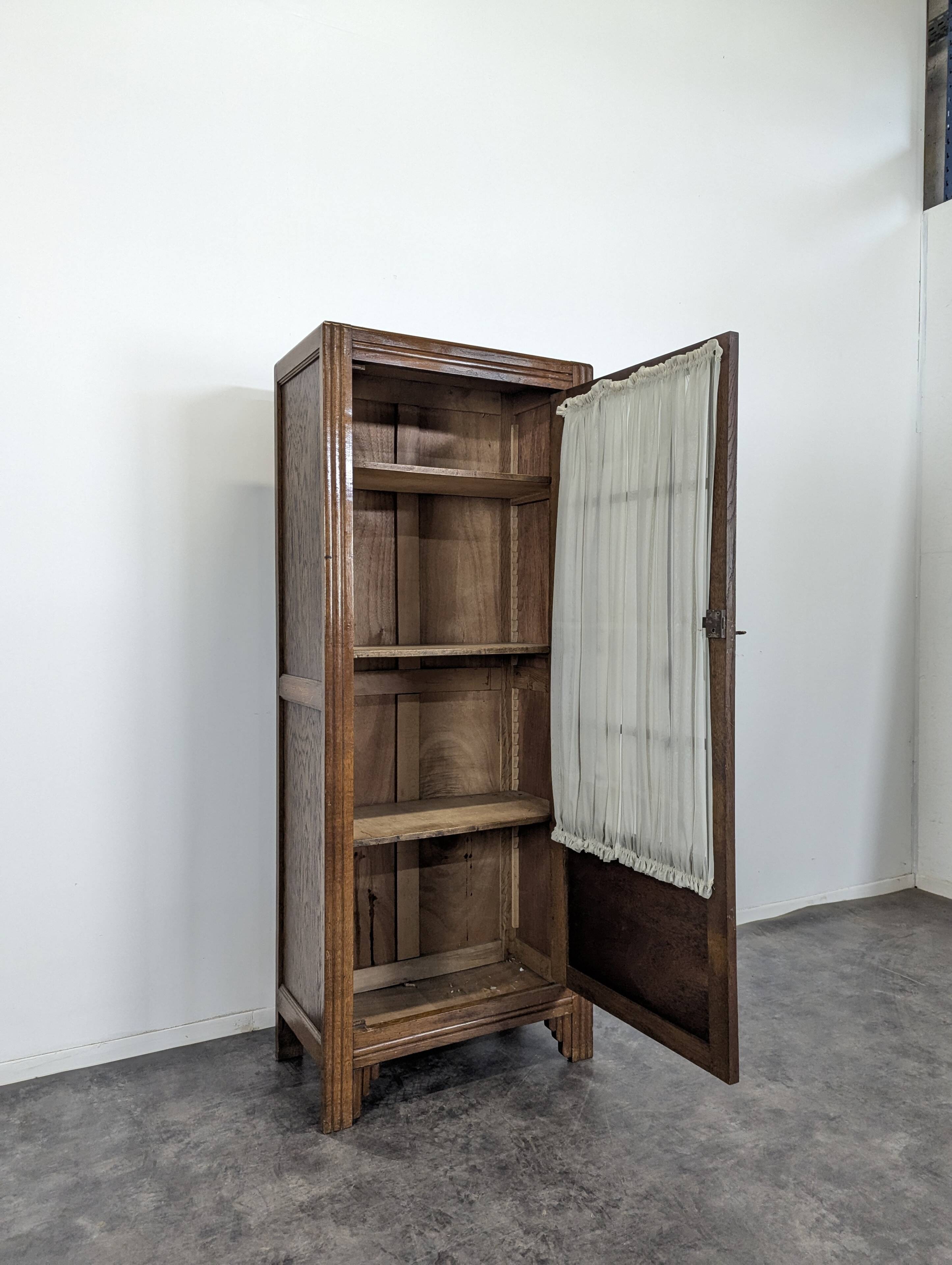 Reconstruction-style oak display cabinet