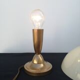 Golden mushroom lamp in metal and plastic vintage 1970