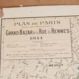 Old map of the city of Paris, 1911