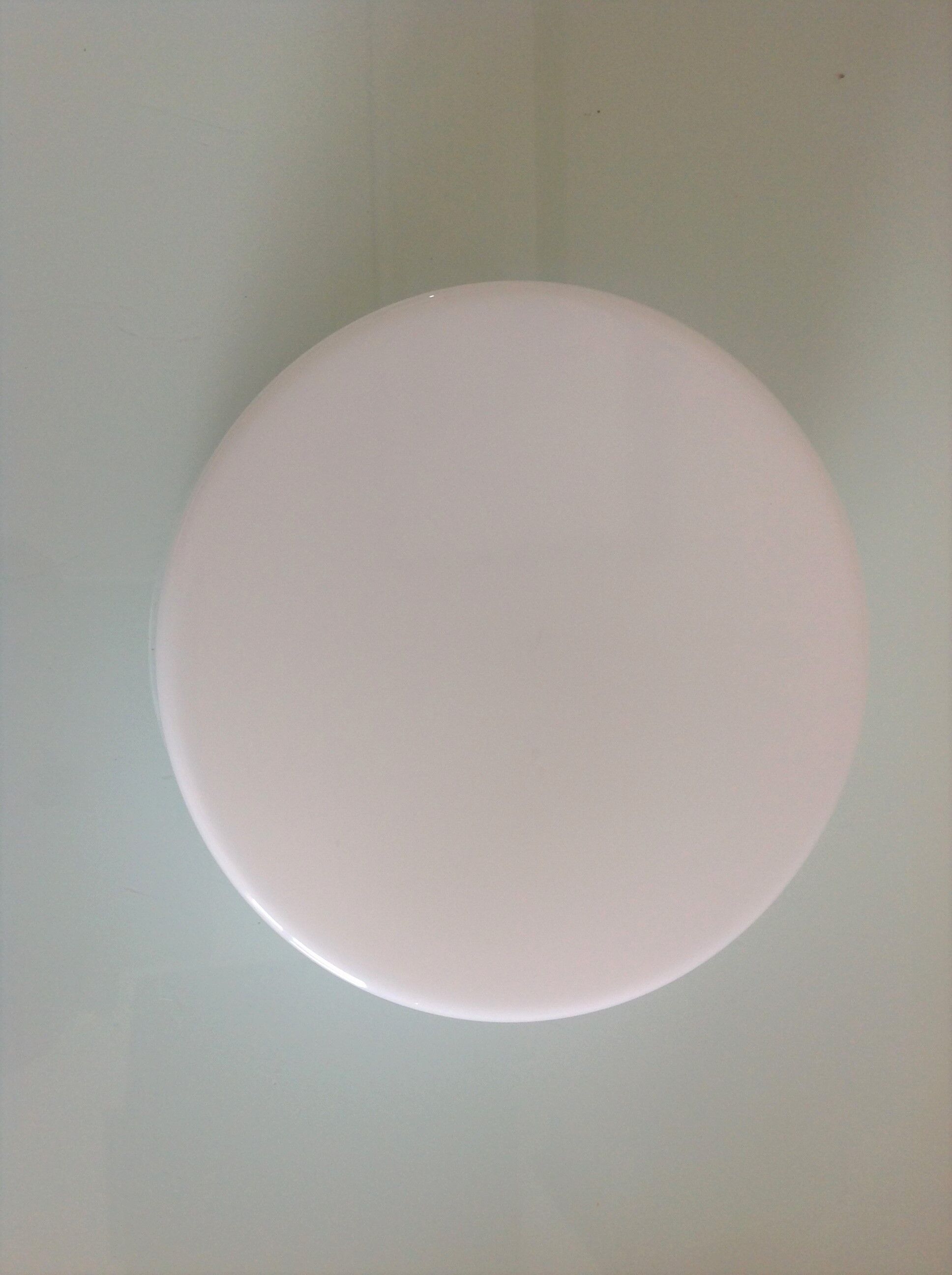 Round ceiling lamp in white opaline / vintage 60s-70s
