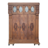 Bookcase carved wood 3 old doors, bookcase window beveled