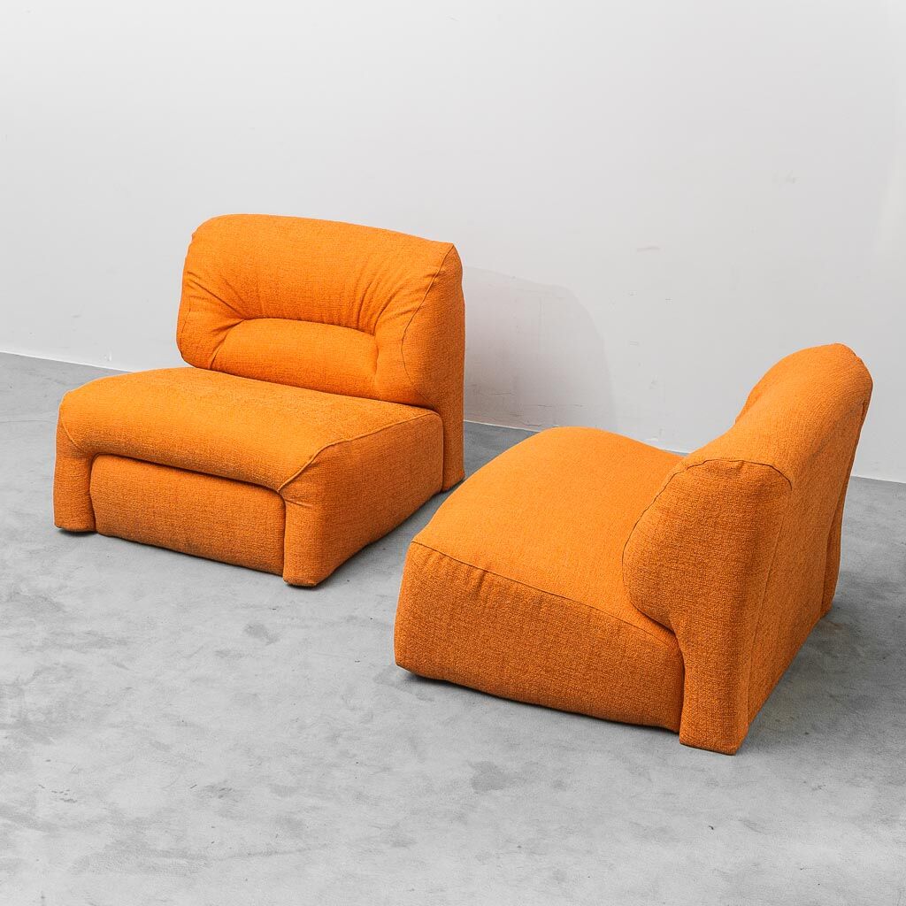 Modular 2-seater sofa in fabric, 1970s vintage modernism
