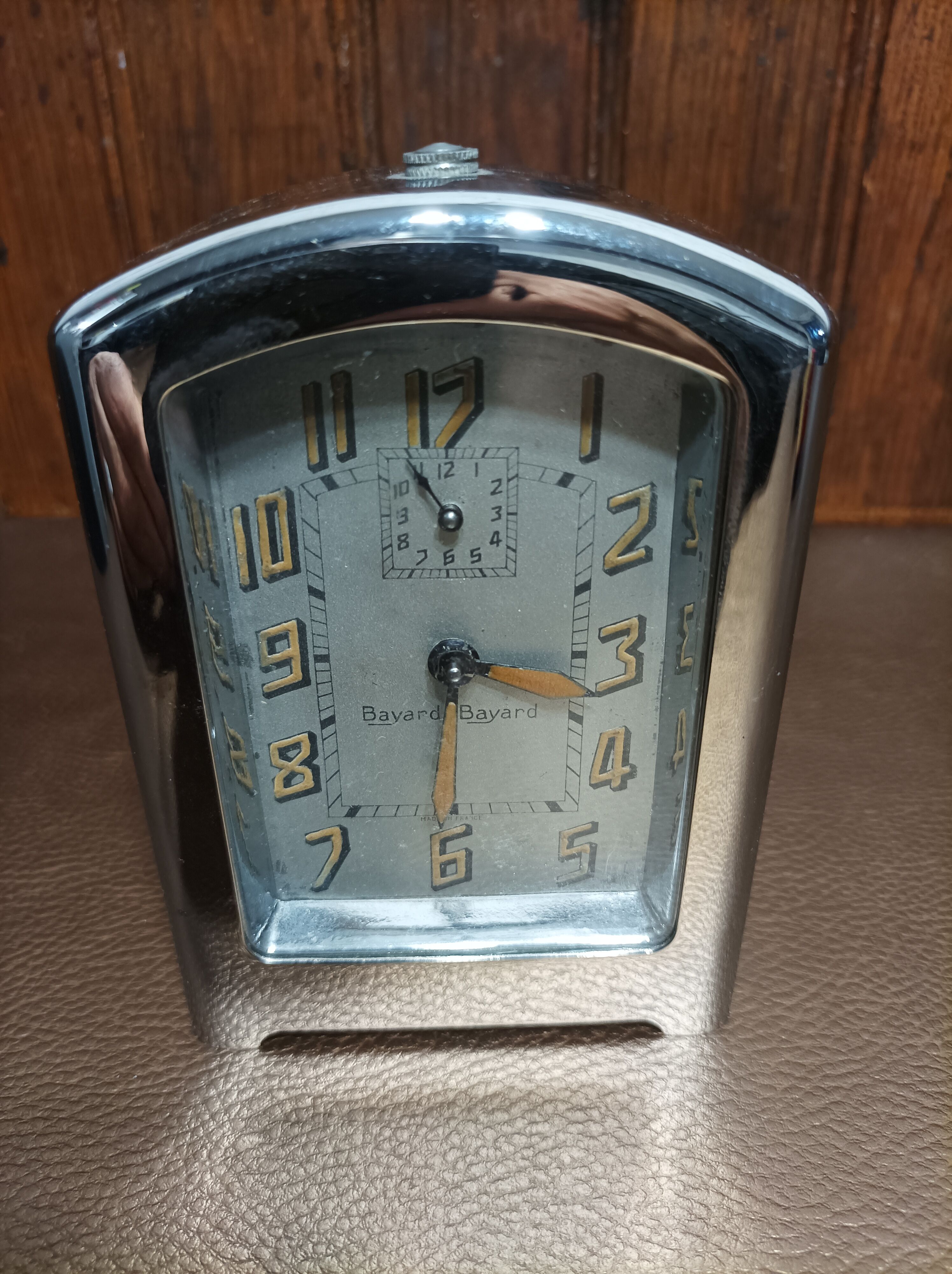 Art Deco alarm clock Bayard Inox