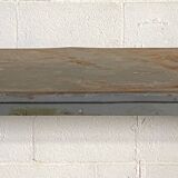 Vintage industrial gray metal dining table 1950