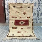 Handwoven Moroccan Rug, Tribal Rug, Taznakht Tribe Kilim Rug