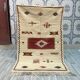 Handwoven Moroccan rug, tribal rug, Kilim rug from the Taznakht tribe.