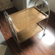 Vintage foldable modular table in formica with chrome legs.