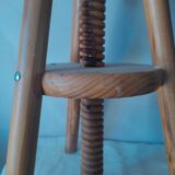 Adjustable wooden stool