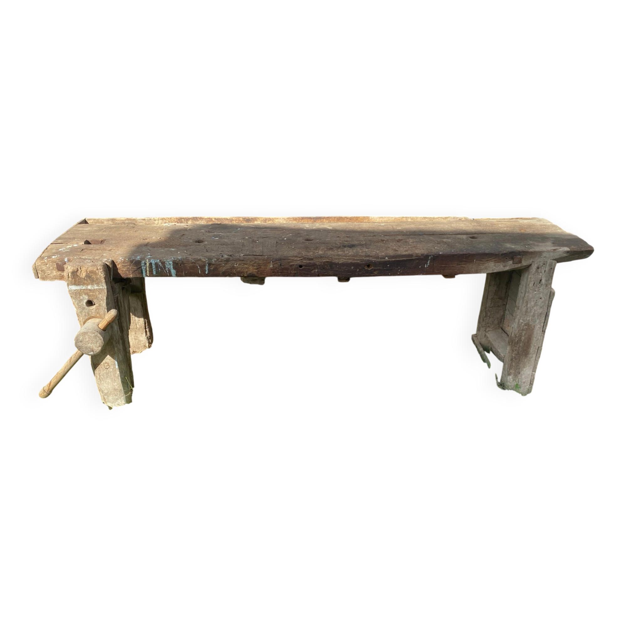 Old Solid Oak Carpenter's Workbench