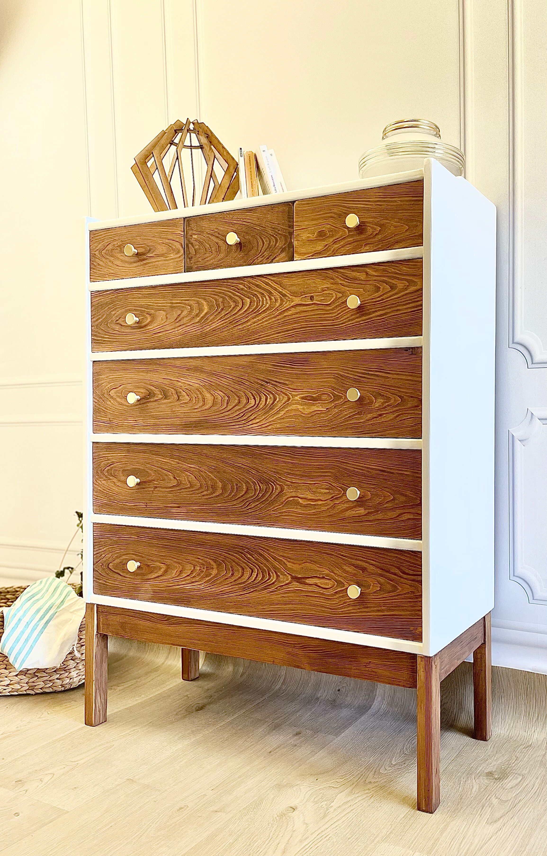 Commode vintage en bois – style scandinave – très bon état