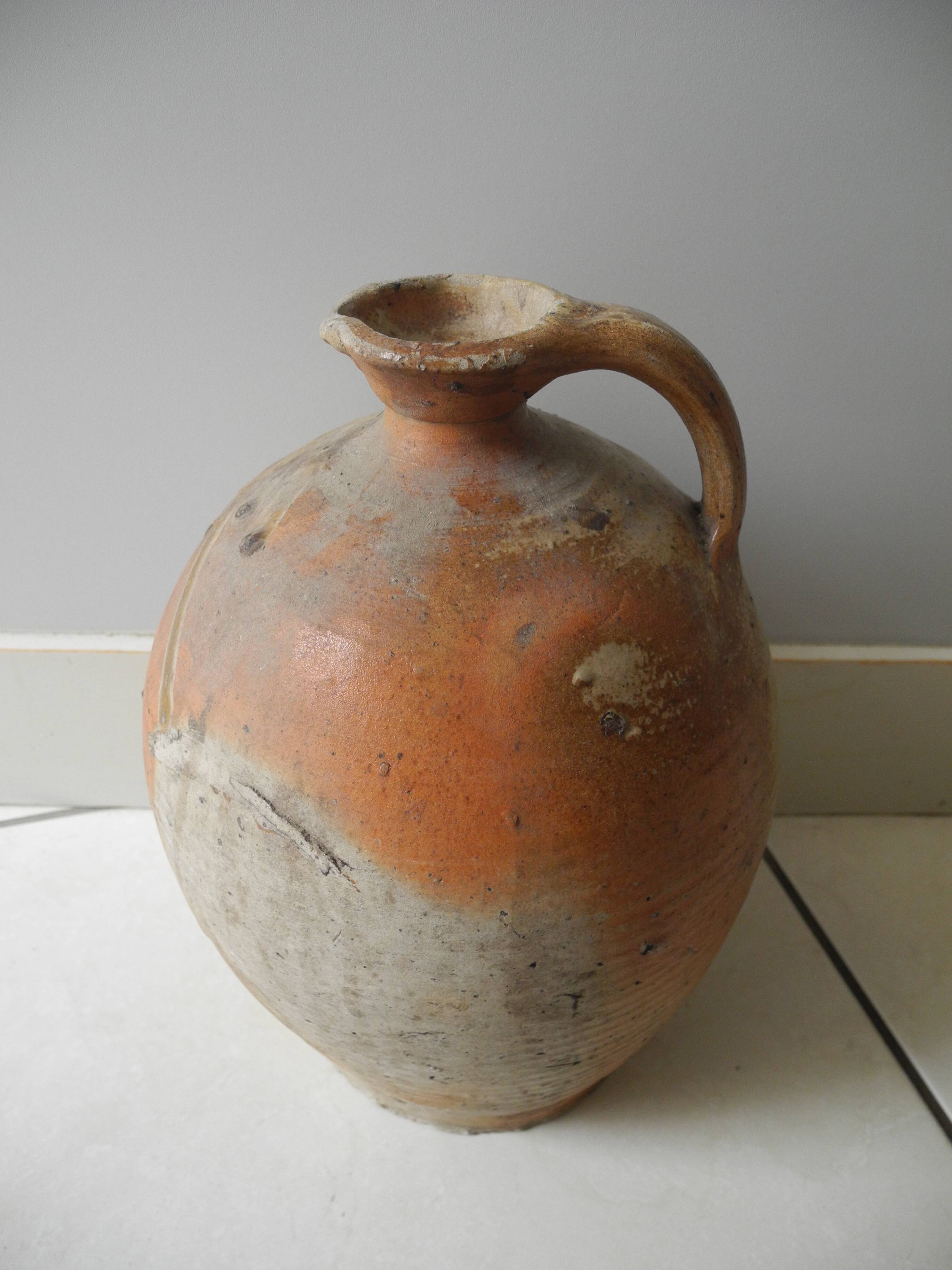 old terracotta jug pottery jar french terracotta jug jar