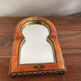 Small mirror brass and orange resin