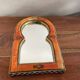 Petit miroir laiton et résine orange