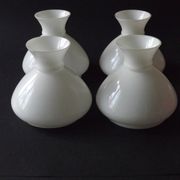 Set of 4 French Vintage White Opaline Glass Replacement Shade