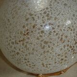 Chandelier in scratched glass and moiré rim