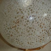Chandelier in scratched glass and moiré rim