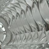 Rectangular crystal vase in thick glass, bouquet vase.