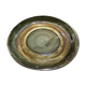 Plate presentation or flat glazed stoneware spiral pattern