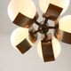 Vintage Italian Copper and Opaline Chandelier, 1970s