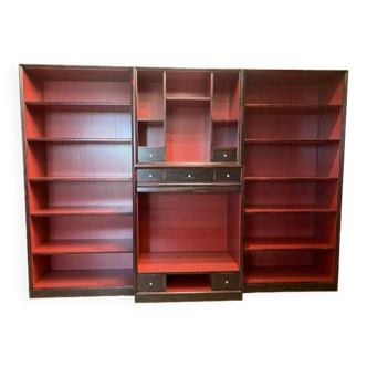 1980s classic bookcase of high italian craftsmanship from the 80s with tv shelf or bar