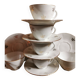 Vintage porcelain cups, white & gold