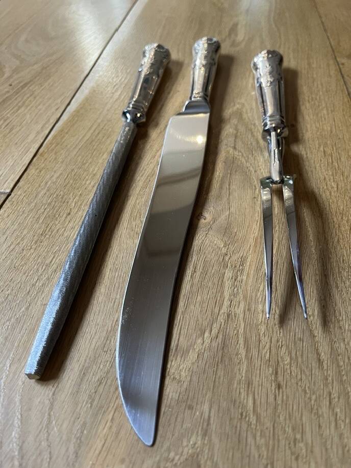 3-piece cutting service – Silver-plated – Louis XV style handles