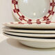 5 hollow plates in burgundy and red earthenware Stuart mill ds loups