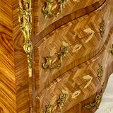 Inlaid chest of drawers Louis XV marble top