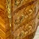 Commode marquetée Louis XV plateau marbre