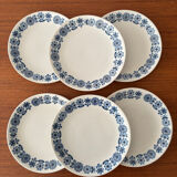 Set of 6 dessert plates Lunéville Blue Flowers – Vintage crockery