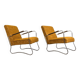 Pair Of Mid Century Orange Armchairs From Fabryka Mebli Wschód Zadziele, 1950s