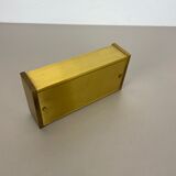 Vintage 1960s solid brass table clock Hollywood Regency Dugena, Switzerland