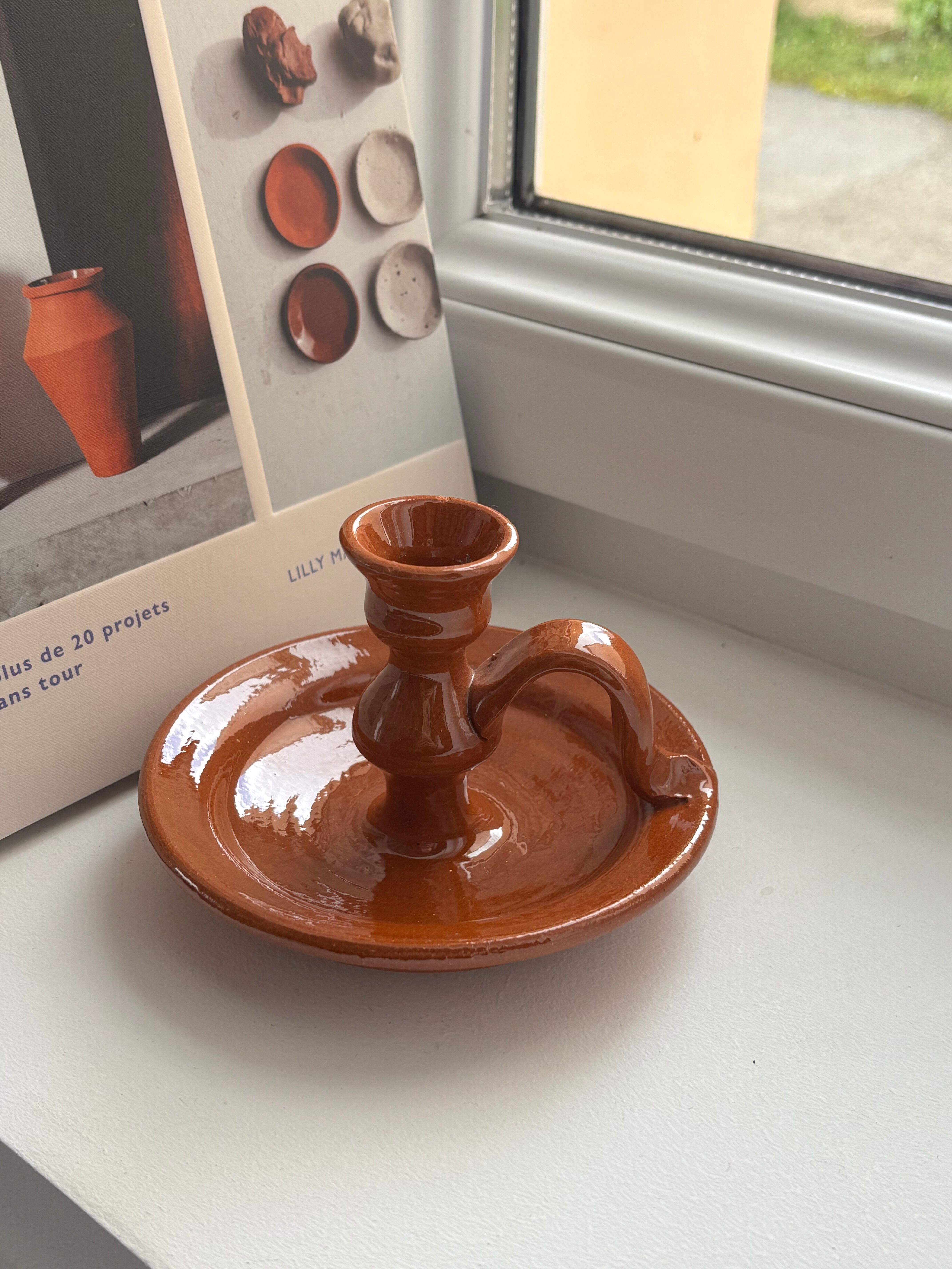 Terracotta candlestick