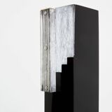 Art Deco vase in black and white opaline glass Anatole Riecke 1939