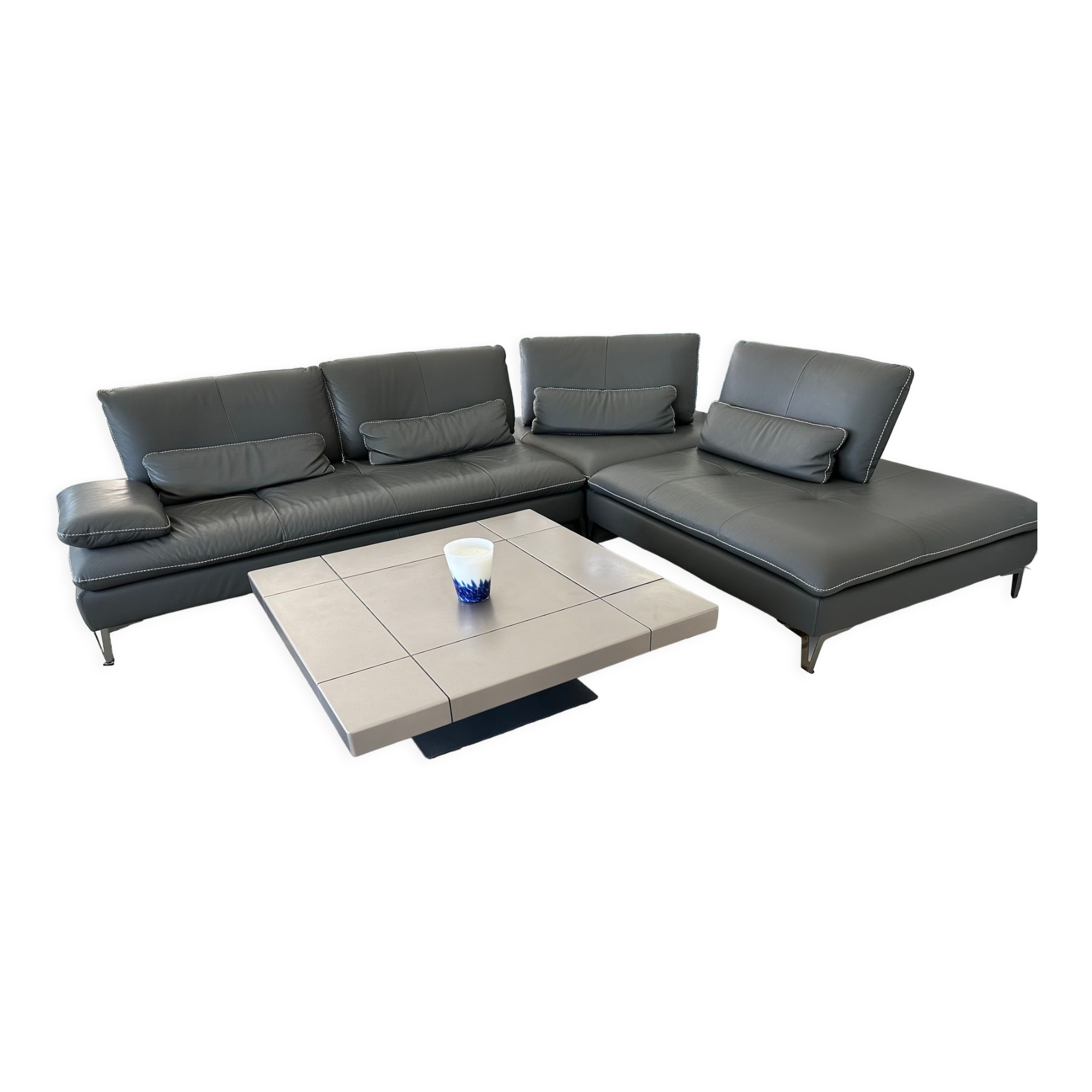Leather sofa Scenario Roche Bobois