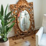 Miroir doré ancien XIXe Bois
