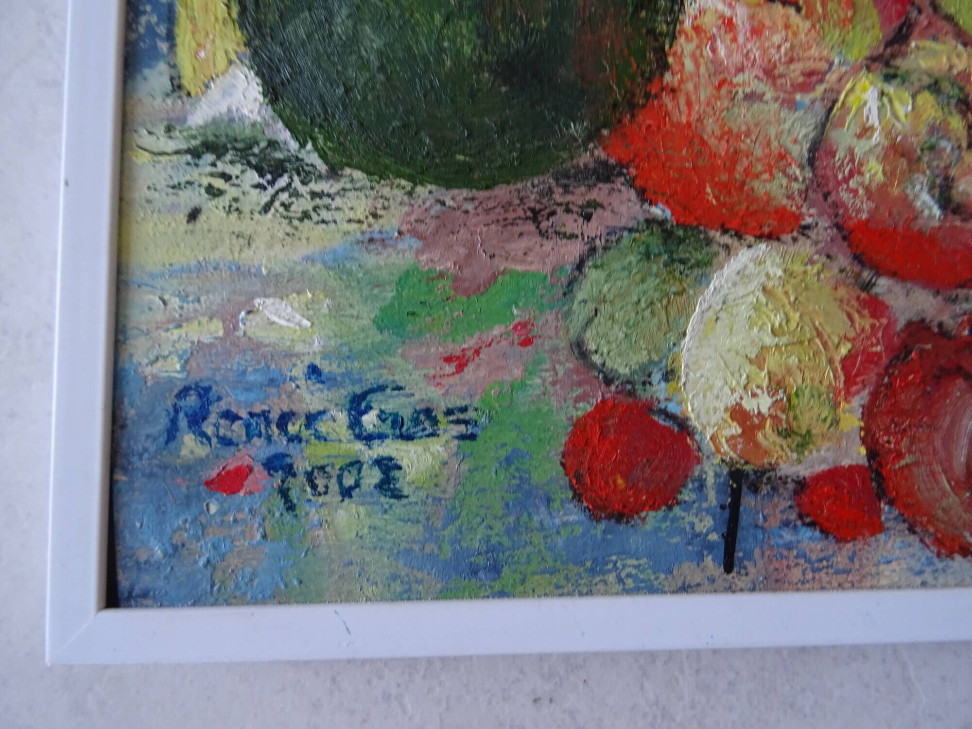 Tableau nature morte style cubiste signé