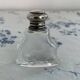 Perfume bottle, salt, silver, engraved glass, 1908, English silver hallmarks