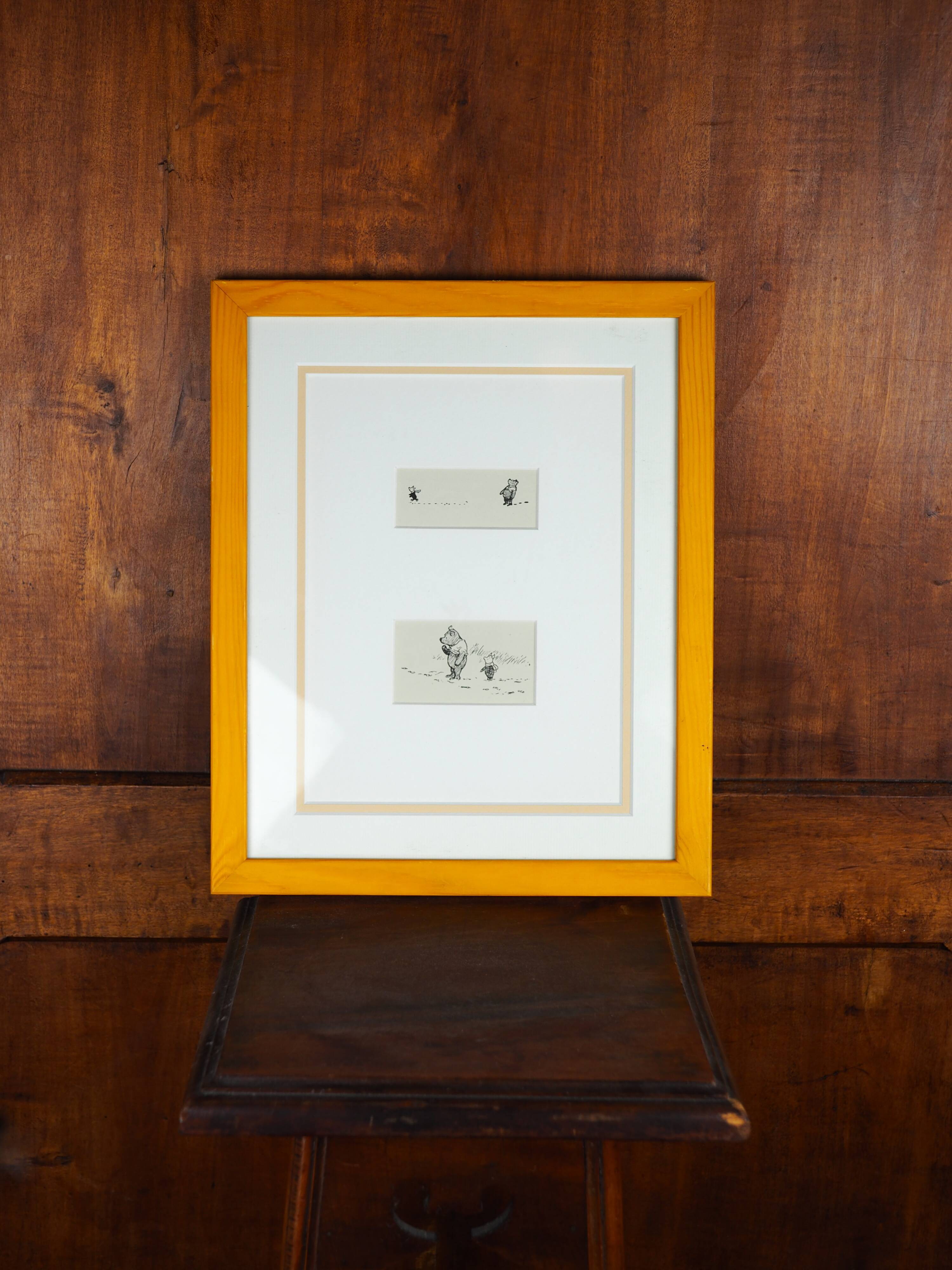 Minimalist composition Winnie the Pooh from book illustrations - E.H. Shepard - XXth